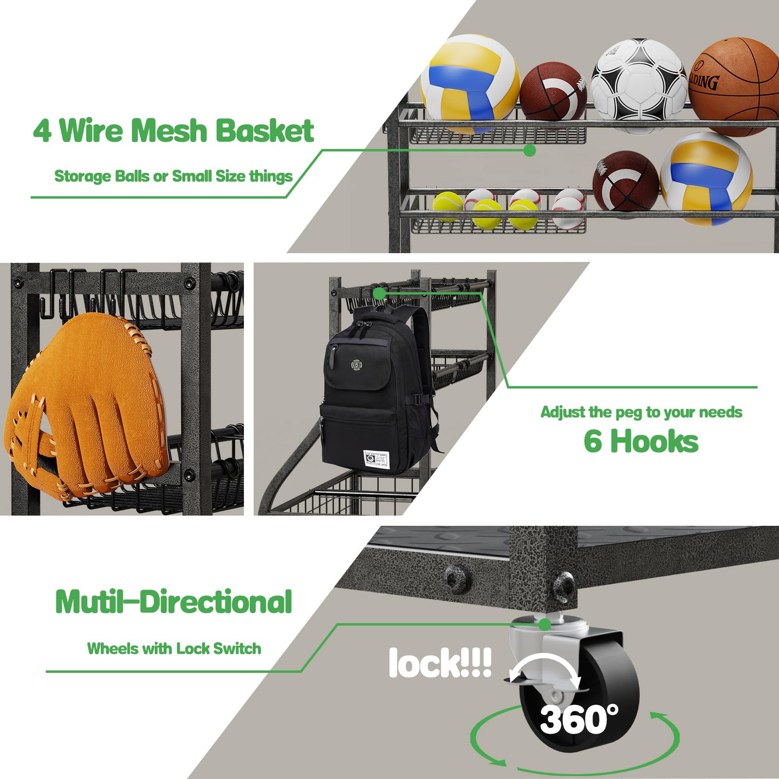 Amazon.com: CaMecequter Garage Sports Equipment Organizer